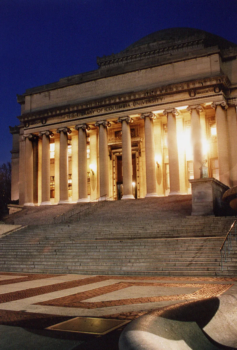 The illuminated columns of Columbia’s Low Library