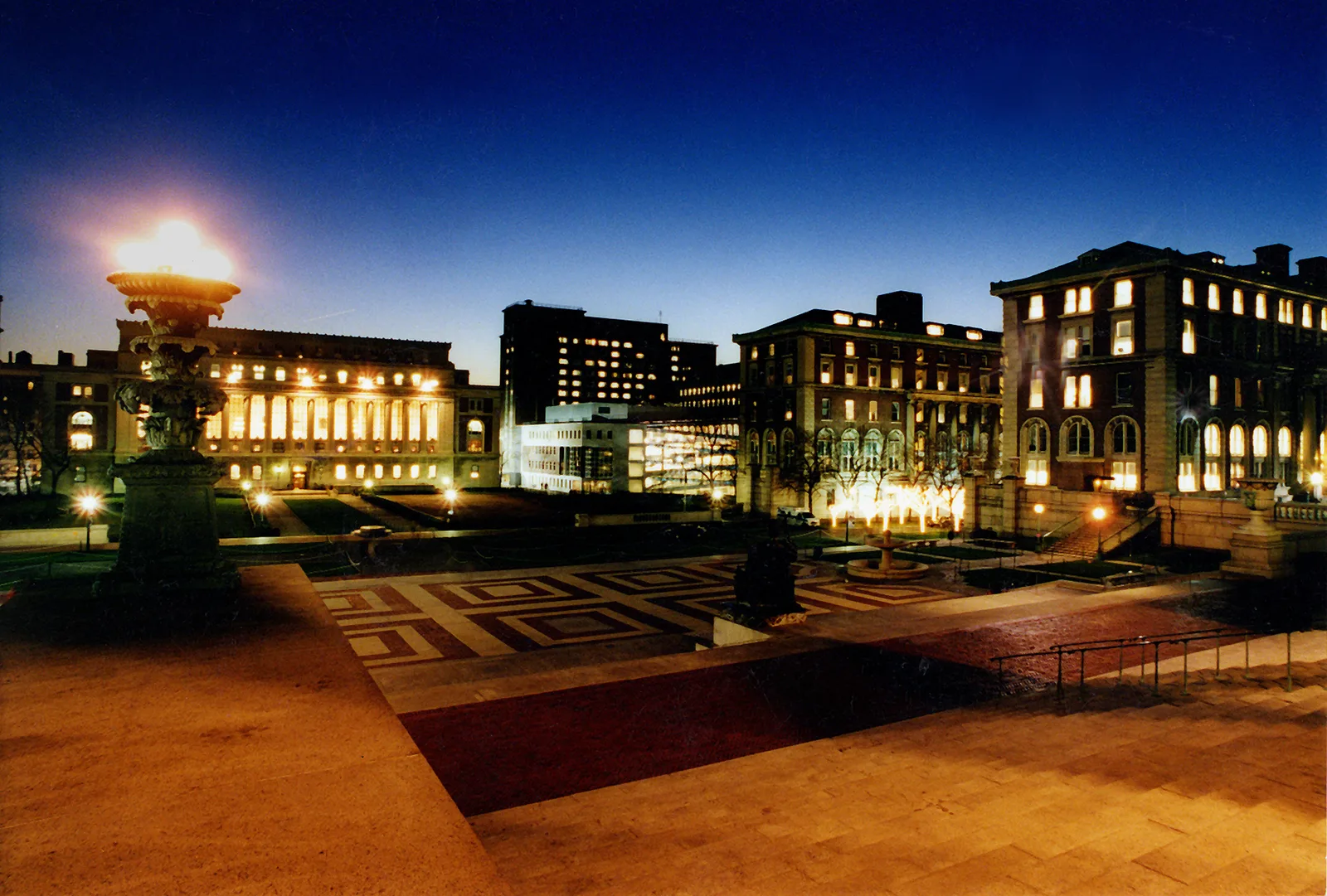 Columbia University’s Morningside campus at night